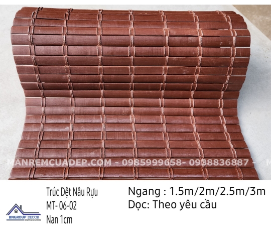 RÈM TRÚC MÀU NÂU RƯỢU TỰ NHIÊN BỀN ĐẸP