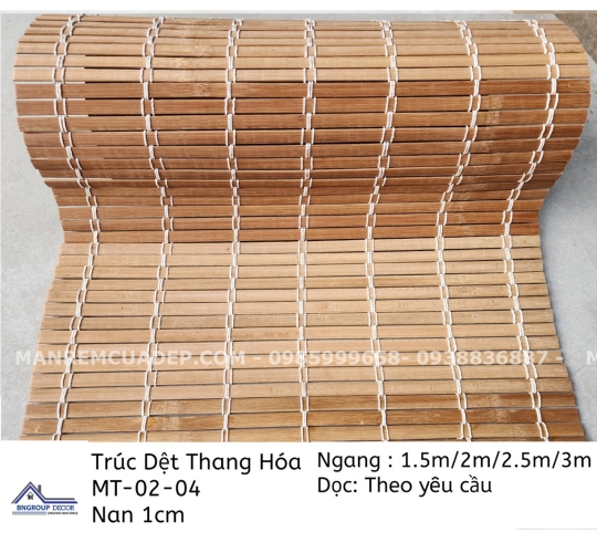 RÈM TRÚC THANG HÓA MÀU TỰ NHIÊN SỬ DỤNG CHO NGOÀI TRỜI