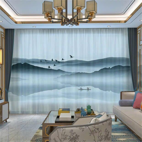 Tổng Hợp Mẫu Rèm Voan In Tranh Thiên Nhiên, Phong Cảnh
