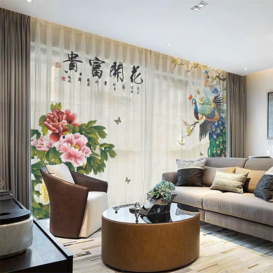 Tổng Hợp Mẫu Rèm Voan In Tranh Thiên Nhiên, Phong Cảnh