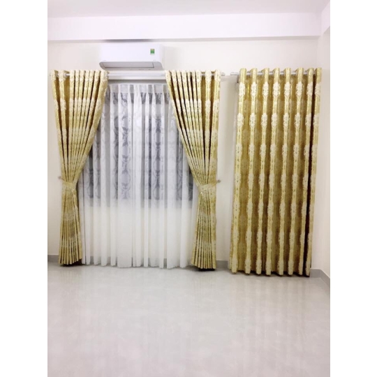 RÈM CỬA VẢI HOA VĂN  HIỆN ĐẠI CHO PHÒNG KHÁCH SANG TRỌNG TẠI TPHCM